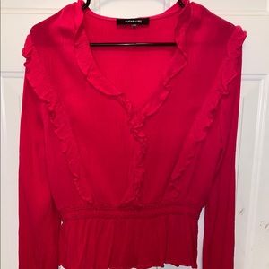 Hot pink boutique long sleeve top